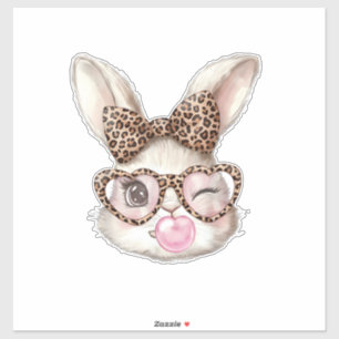 Easter Bunny Cute Glasses Leopard Bunny Rabbit Eas
