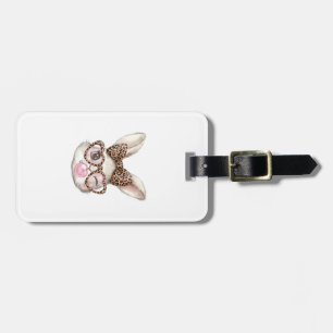 Easter Bunny Cute Glasses Leopard Bunny Rabbit Eas Luggage Tag