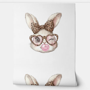 Easter Bunny Cute Glasses Leopard Bunny Rabbit Eas Wallpaper