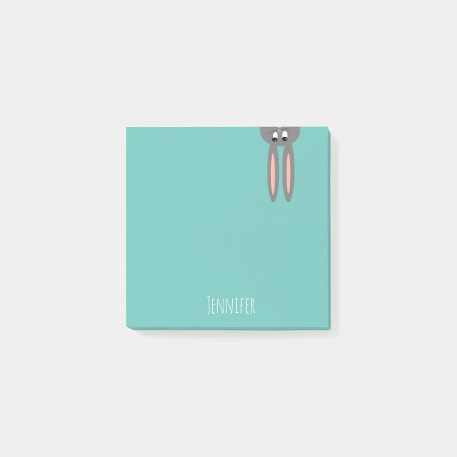 Easter Bunny Cute Personalised Post-It Notes (Front)