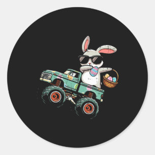 Easter Bunny Dab On Monster Truck Boys Kids Toddle Classic Round Sticker