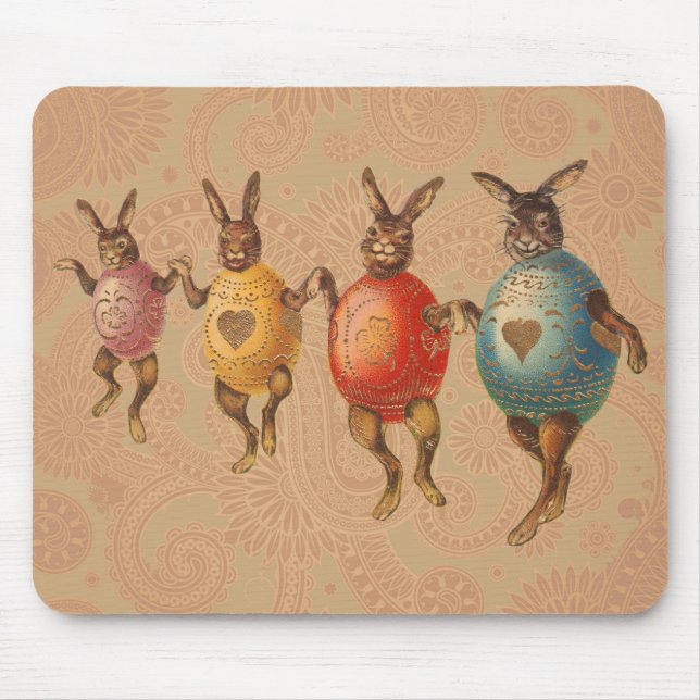 Easter Bunny Dancing Eggs Mouse Pad (Front)