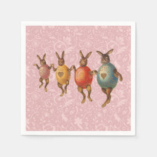 Easter Bunny Dancing Eggs Napkin