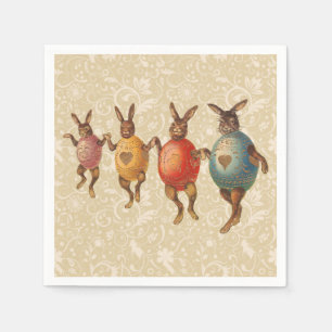 Easter Bunny Dancing Eggs Napkin