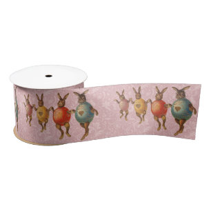 Easter Bunny Dancing Eggs Satin Ribbon