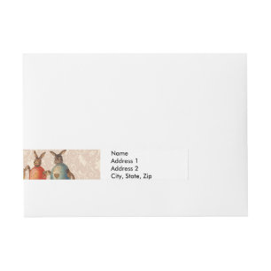 Easter Bunny Dancing Eggs Wraparound Address Label
