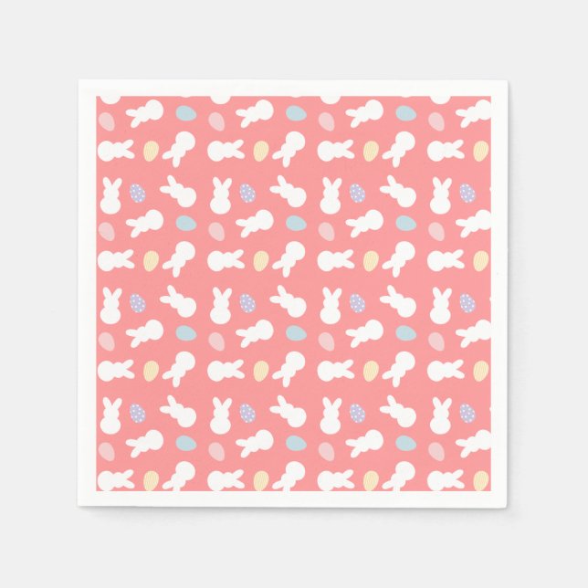 Easter Bunny Decorated Egg Pattern Napkin (Front)