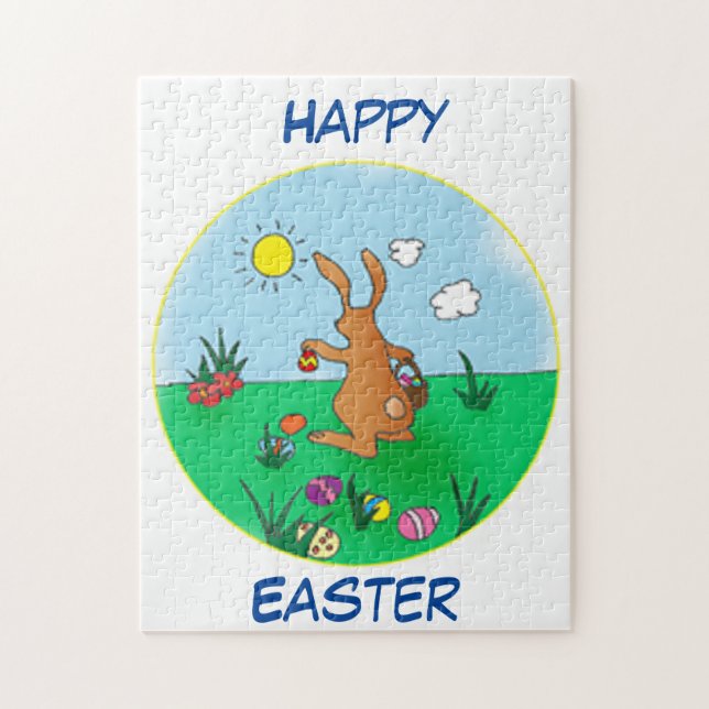 Easter Bunny Delivering Eggs Jigsaw Puzzle (Vertical)
