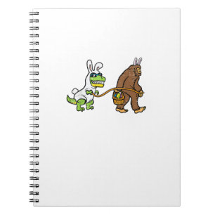 Easter Bunny Dino Bigfoot Sasquatch Trex Men Boys  Notebook
