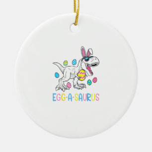 Easter Bunny Dinosaur Egg A Saurus TRex Kids Boys Ceramic Ornament