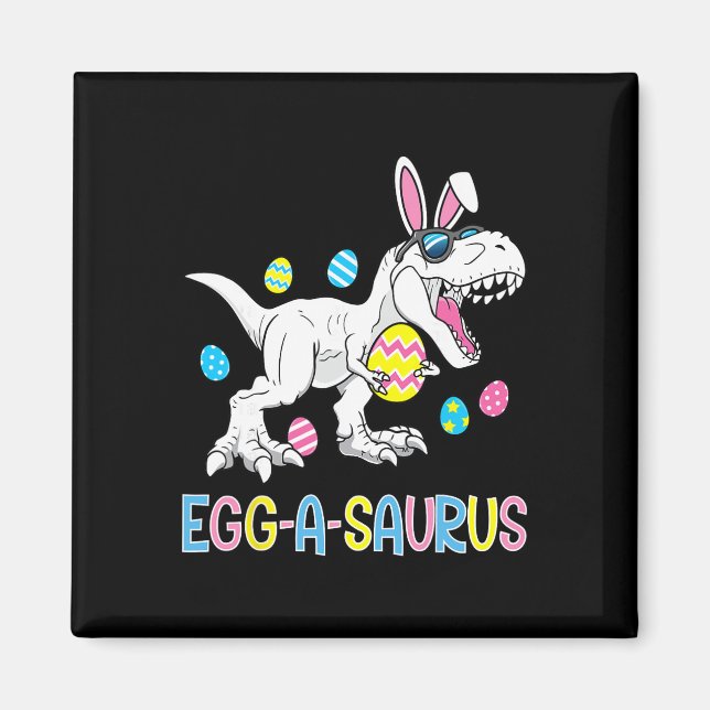 Easter Bunny Dinosaur Egg A Saurus Trex Kids Boys  Magnet (Front)