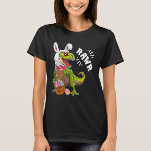 Easter Bunny Dinosaur rex Eggs Boys Kids Girls Raw T-Shirt