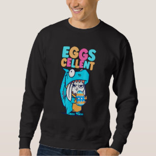 Easter Bunny Dinosaur T Rex Egg Graphic Design Sweatshirt
