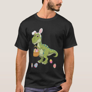 Easter Bunny Dinosaur TRex Kids Boys Toddlers T-Shirt