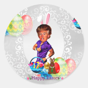 easter bunny donald trump classic round sticker