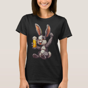 Easter Bunny Drinking A Cold Beer For Men's Day  T-Shirt