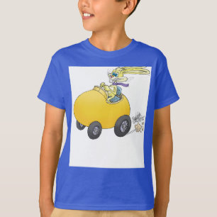 Easter bunny, driving an egg. T-Shirt