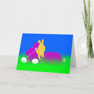Easter Bunny Ear Buds Holiday Card