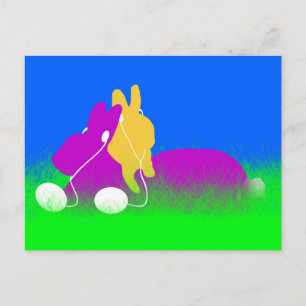 Easter Bunny Ear Buds Holiday Postcard