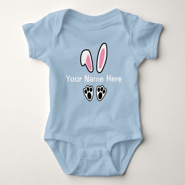 Easter Bunny Ears Baby Boys Bodysuit (Front)