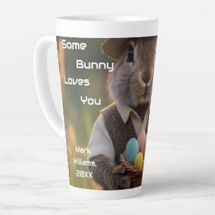 Easter Bunny Ears Boy Photo Customise  Latte Mug