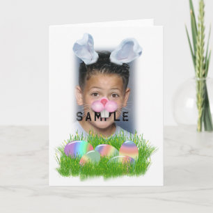 Easter Bunny (Ears & Nose Adjustable) Photo Frame Holiday Card