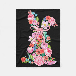 Easter Bunny Easter Coquette Floral Men Women Fleece Blanket