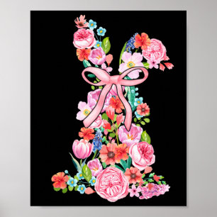 Easter Bunny Easter Coquette Floral Men Women Poster