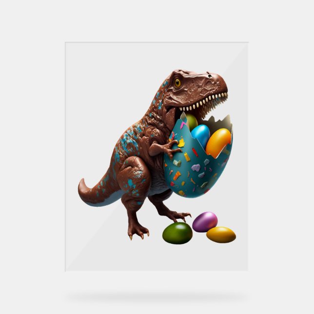 Easter Bunny Easter Dinosaur Egg Easter friend Acrylic Sign (Front)