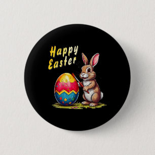 Easter Bunny Easter Egg Comic For Happy Easter 6 Cm Round Badge