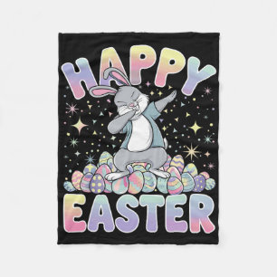 Easter Bunny Easter Egg Fleece Blanket