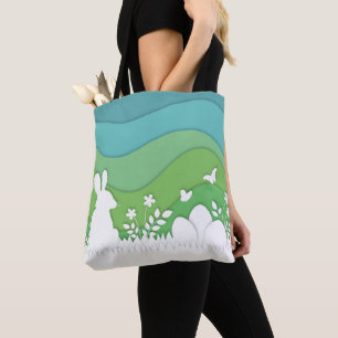 Easter bunny, easter egg, spring holiday nature tote bag