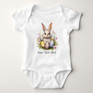 Easter Bunny & Easter Eggs  Baby Bodysuit