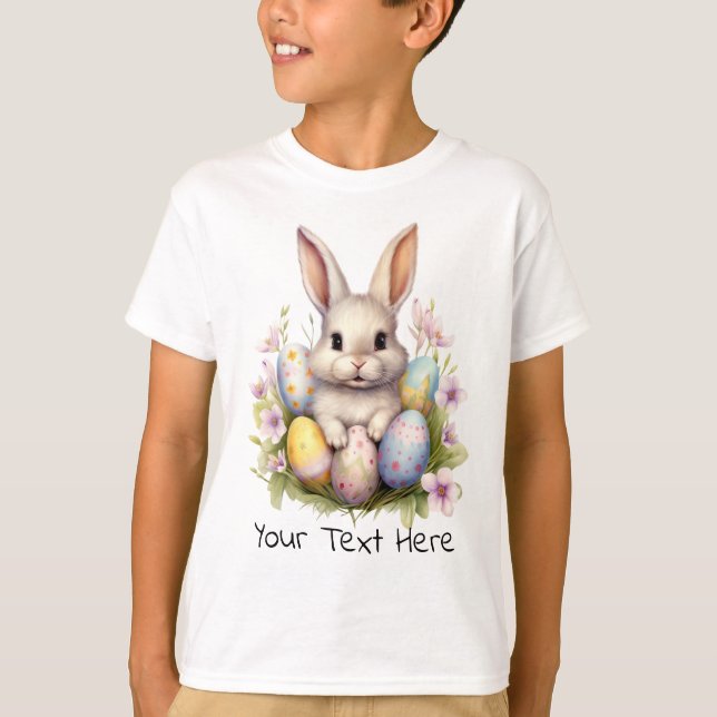 Easter Bunny & Easter Eggs  T-Shirt (Front)