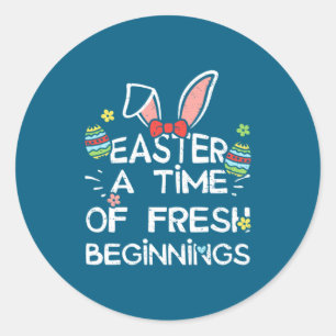 Easter Bunny Easter Time Fresh Classic Round Sticker