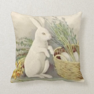 Easter Bunny Egg Basket Daffodil Jonquil Cushion