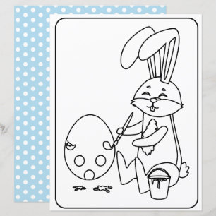 Easter Bunny & Egg Colouring Page Paper For Kids 