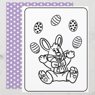 Easter Bunny & Egg Colouring Page Paper For Kids 