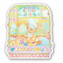 Easter Bunny Egg Colouring Sticker.