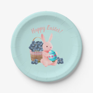 Easter Bunny, Egg, & Flower Basket Paper Plate