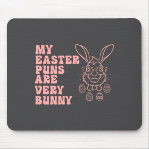 Easter Bunny Egg Hunt Basket Illustration Mouse Pad