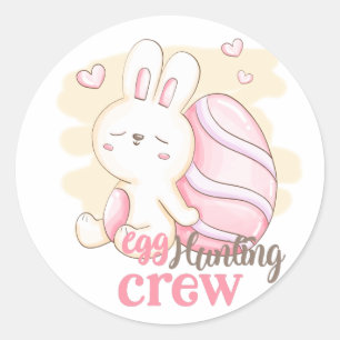 Easter Bunny Egg Hunt Crew Classic Round Sticker