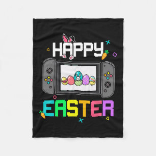 Easter Bunny Egg Hunt Gamer Kids Boys Mens Video G Fleece Blanket