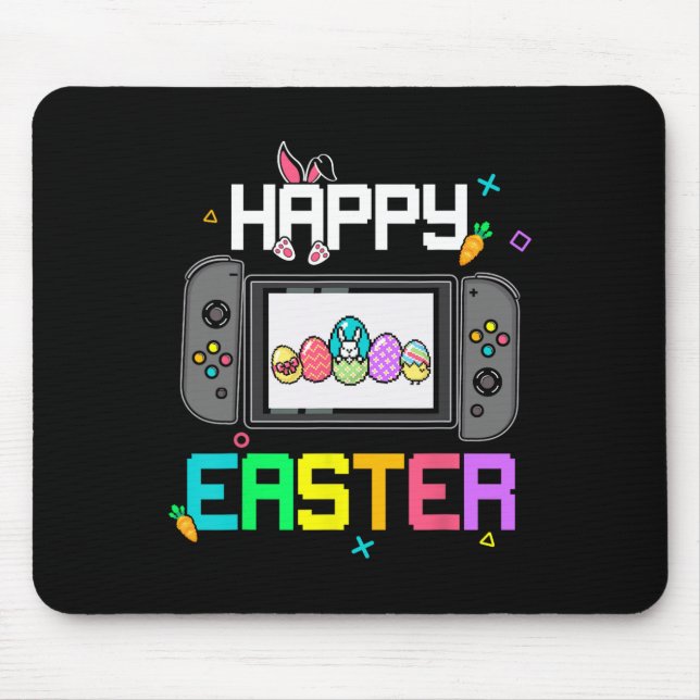 Easter Bunny Egg Hunt Gamer Kids Boys Mens Video G Mouse Pad (Front)