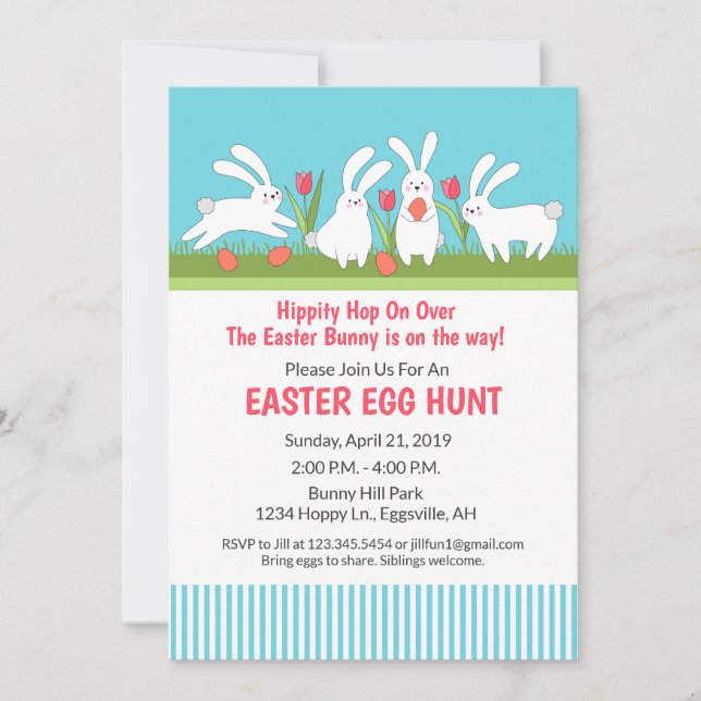 Easter Bunny Egg Hunt Invitation (Front)