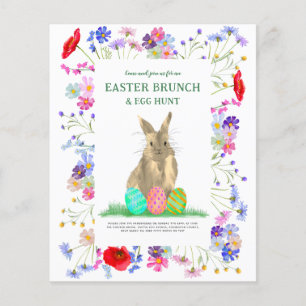 Easter Bunny Egg Hunt Spring Brunch Floral Budget  Flyer