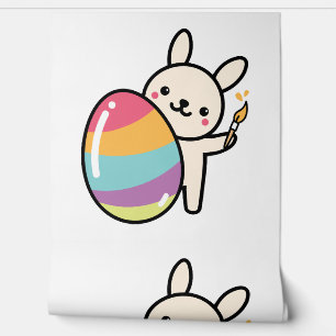 Easter Bunny Egg Painting Easter Egg Cute Adorable Wallpaper