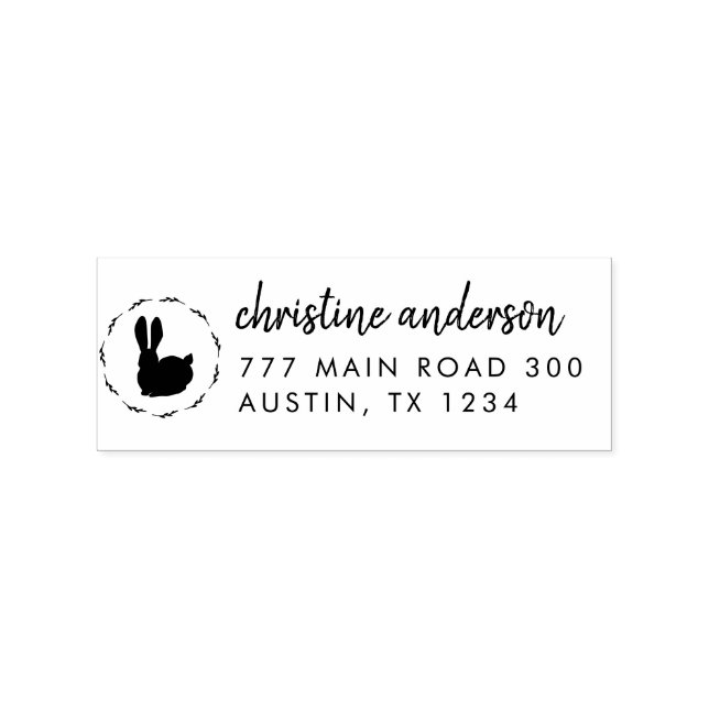 Easter Bunny Egg Return Address Rubber Stamp (Imprint)