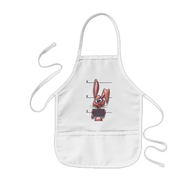 EASTER BUNNY EGG THIEF KIDS APRON (Front)