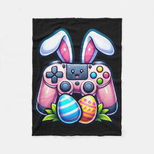Easter Bunny Egg Video Game Gamer Funny Boys Gamin Fleece Blanket